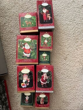 Collection of Membership Santa Clause Ornaments